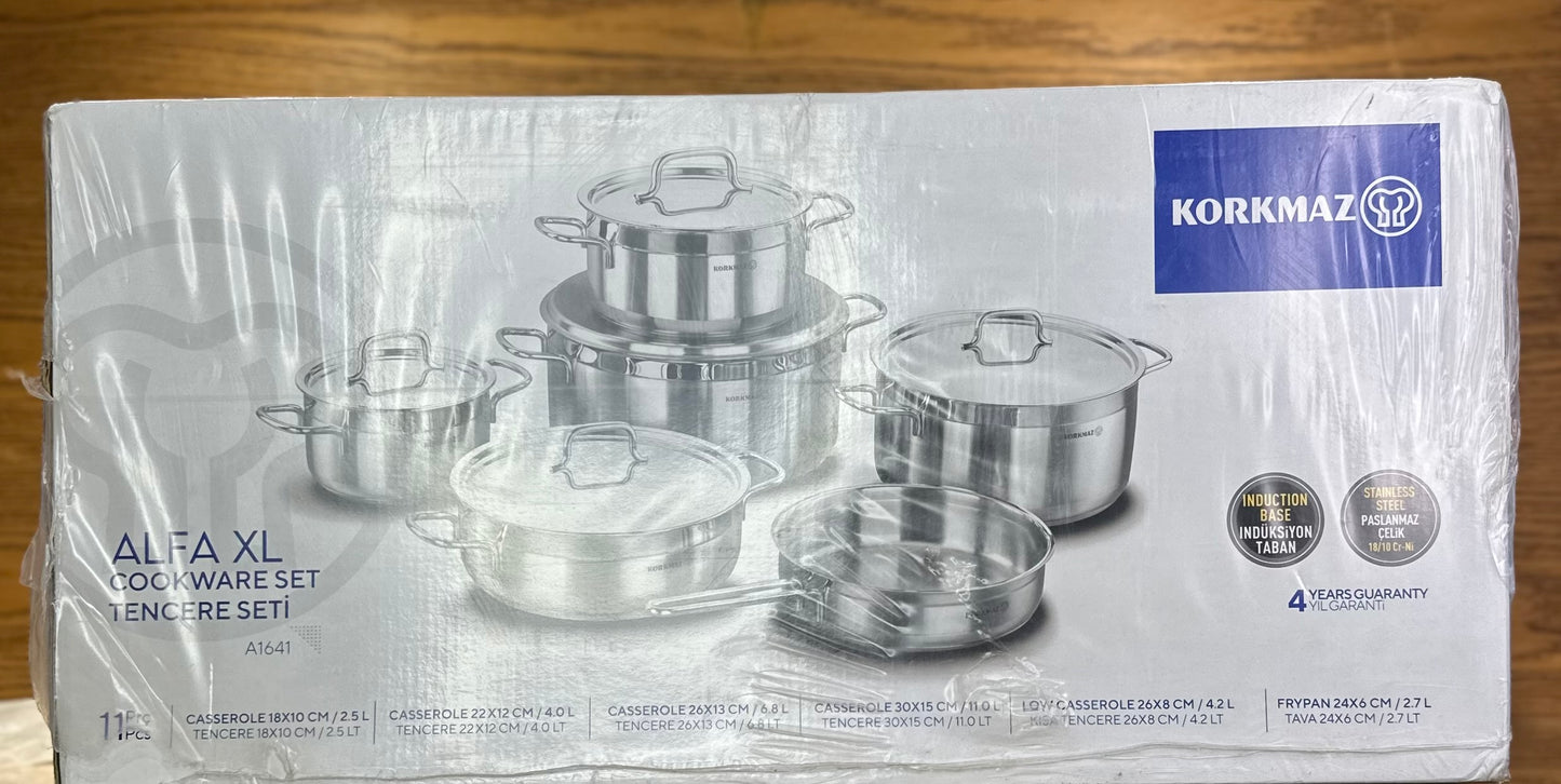 KORKMAZ ALFA XL Cookware Set 11 Pcs - TDL HOUSEHOLD