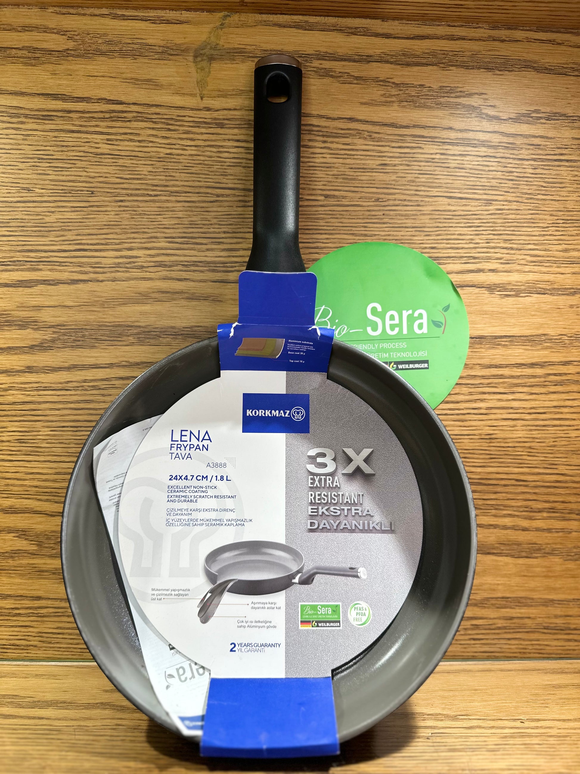 KORKMAZ LENA Ceramic Coating Frying Pan 24 x 4.7 cm - TDL HOUSEHOLD