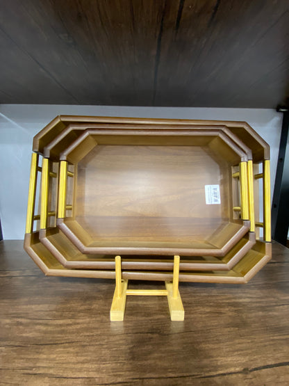 Wooden  Serving Tray With  Matting