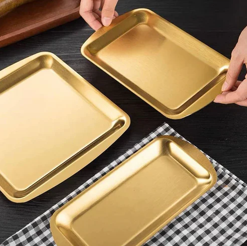 GOLDEN TRAY ZUCCATO OVAL 15X25 CM - TDL HOUSEHOLD