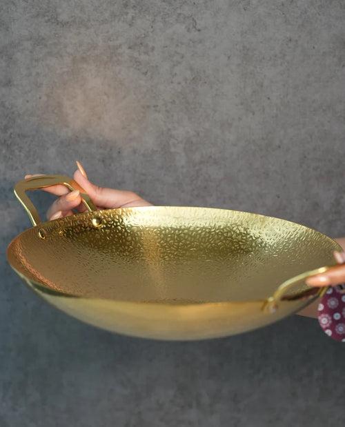 GOLDEN HAMMERED WOK 26 CM - TDL HOUSEHOLD