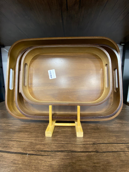 Wooden  Serving Tray With  Matting