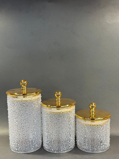 Food Storage Pots With Lid Sealed Jar ( Pack Of 3)