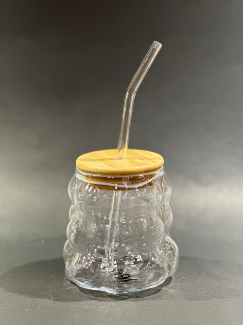 ICE TEA GLASS WITH STRAW BIG BUBBLY