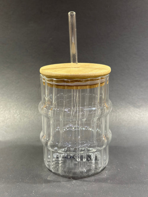 ICE TEA MUG WITH STRAW BIG WITH LID CAPSULE - LINING - TDL HOUSEHOLD