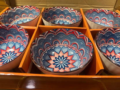 Bohemian Gift Box 6 Bowl Set