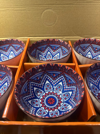 Bohemian Gift Box 6 Bowl Set