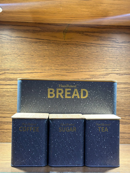 4 PCS SET BREAD BOX WITH SUGAR TEA COFFEE CONTAINERS