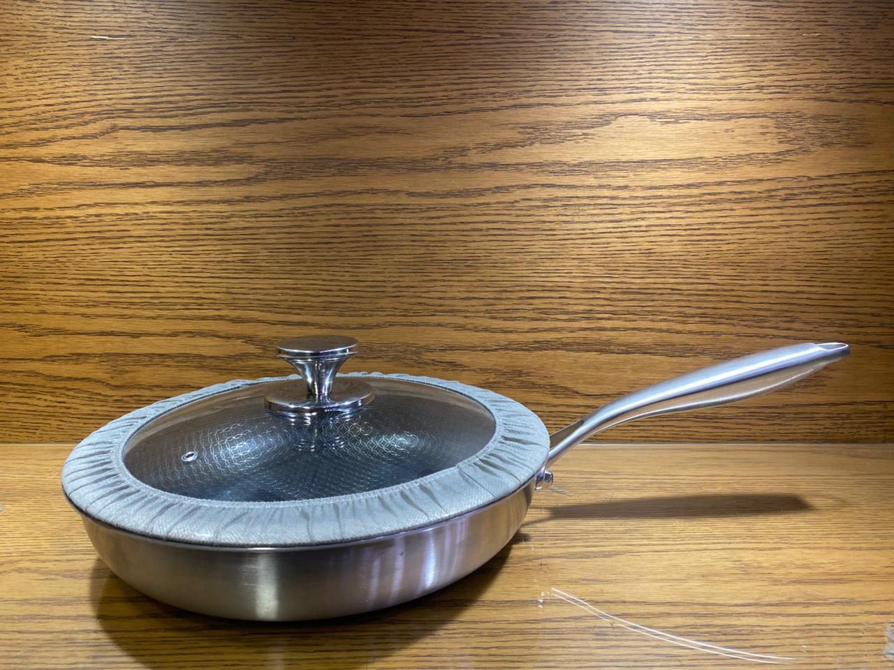 OSFE Triply Stainless Steel Frypan With Lid - TDL HOUSEHOLD