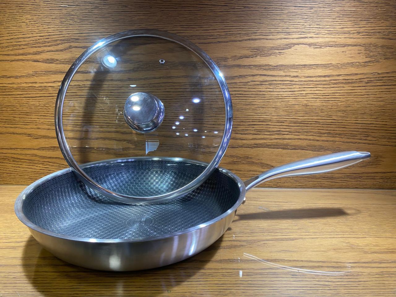 OSFE Triply Stainless Steel Frypan With Lid - TDL HOUSEHOLD