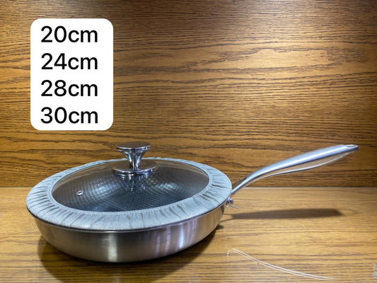 OSFE Triply Stainless Steel Frypan With Lid - TDL HOUSEHOLD