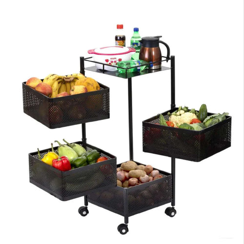 Vegetable Square  Storage Trolly 4 Step - TDL HOUSEHOLD