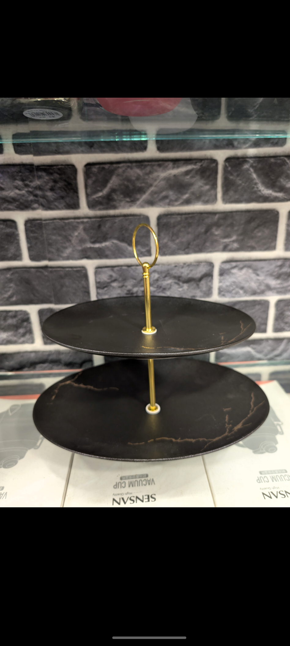 Winsor England Luxury 2-Tier Marble Design Serving Stand