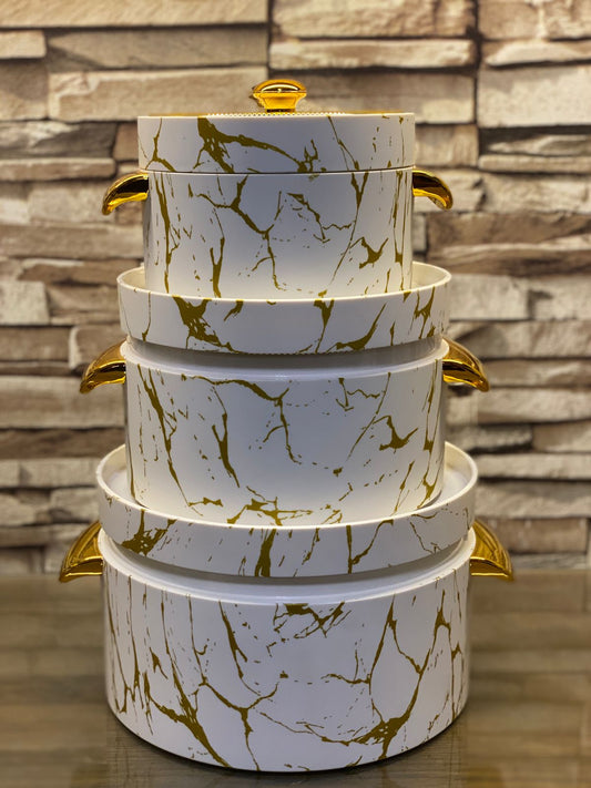 HOTPOT SET EXCLUSIVE  3 PCS SET WHITE  MARBLE