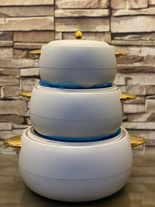 HOTPOT SET EXCLUSIVE 3 PCS SET WHITE PLAIN - TDL HOUSEHOLD