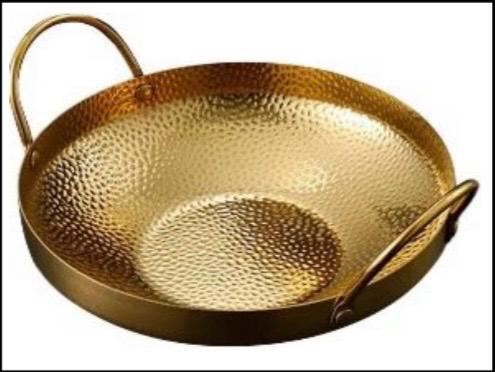HAMMERED GOLDEN WOK - TDL HOUSEHOLD