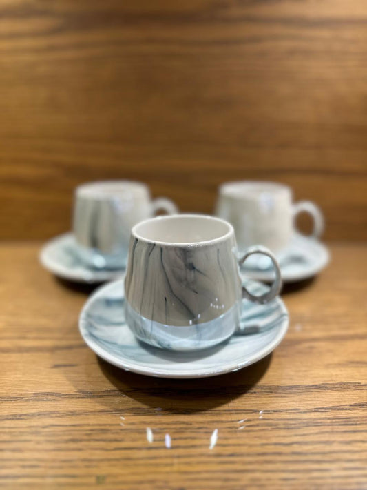 Fine Bone China Cup with Gifts Set and Royal Coffee Mug Tea Set of 6 Cup and Plate Small