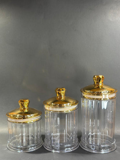 Food Storage Pots With Lid Sealed Jar ( Pack Of 3)