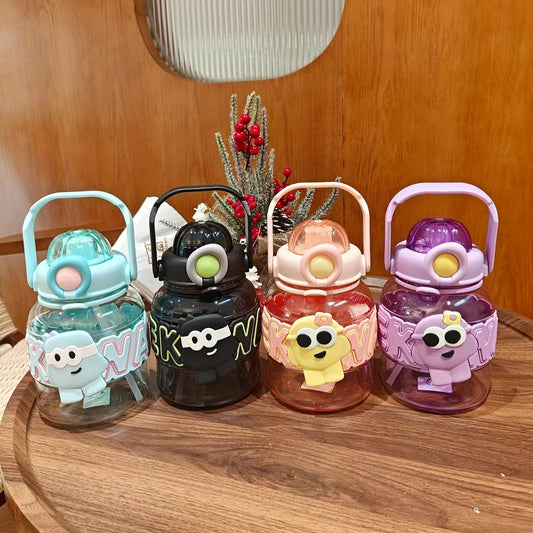 Plastic Straw Cup, Portable Water Bottle