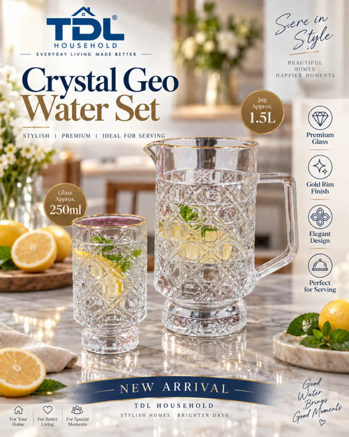 TDL Household Crystal Geo Water Set