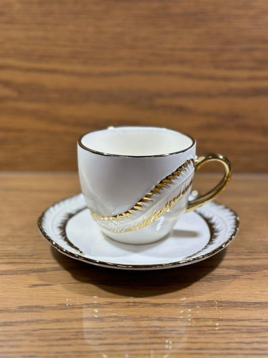 Fine Bone China Cup with Gifts Set and Royal Coffee Mug Tea Set of 6 Cup and Plate Small