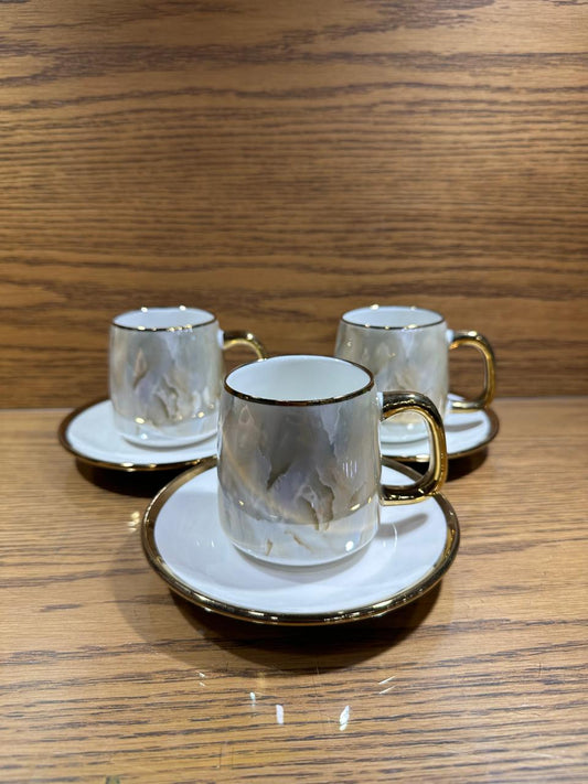 Fine Bone China Cup with Gifts Set and Royal Coffee Mug Tea Set of 6 Cup and Plate Small