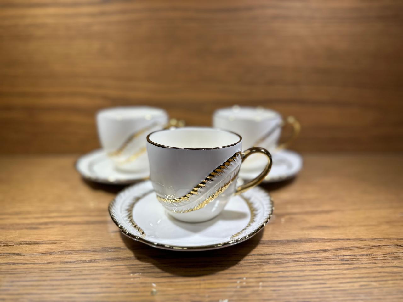 Fine Bone China Cup with Gifts Set and Royal Coffee Mug Tea Set of 6 Cup and Plate Small