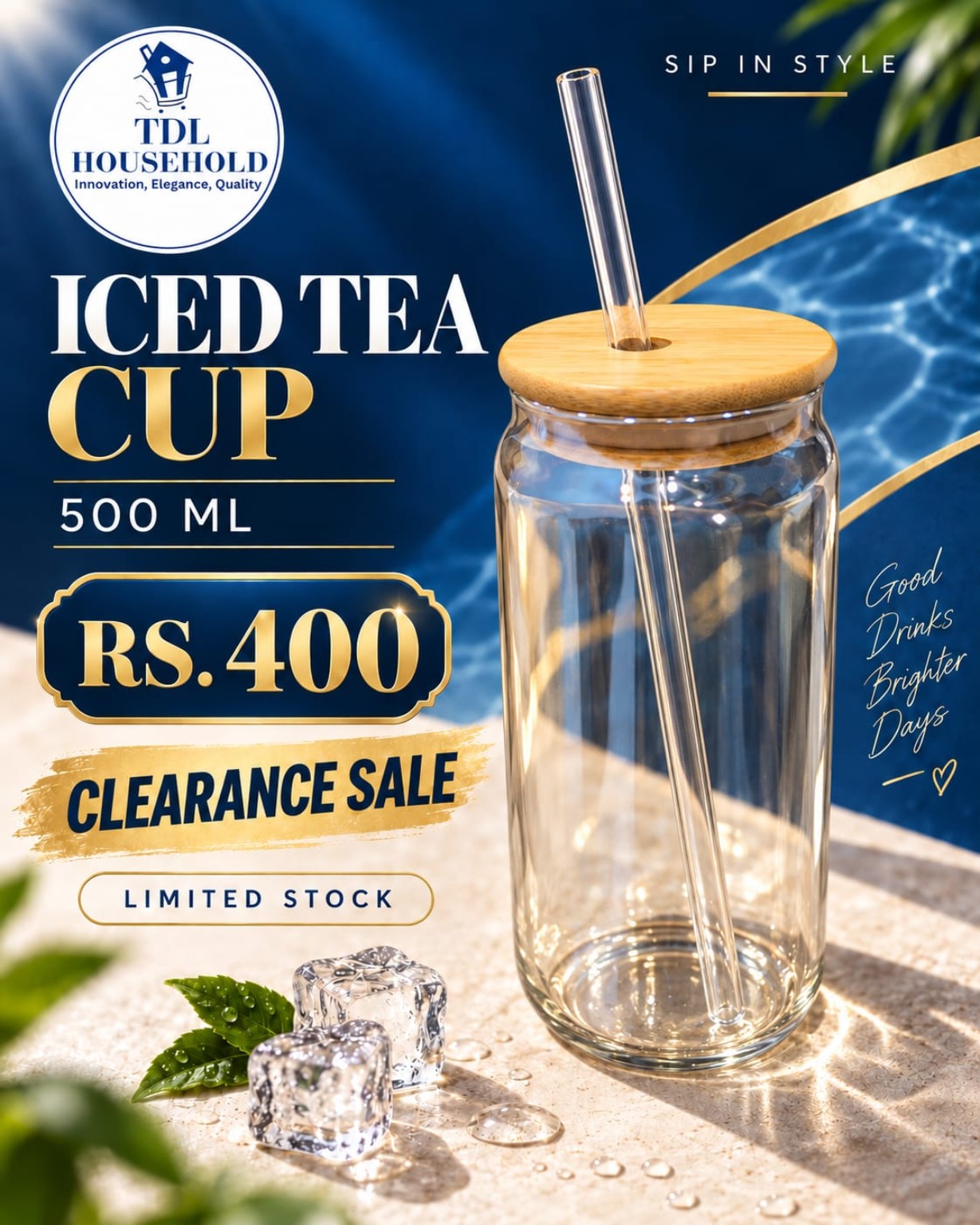 Iced Tea Cup Model 09 500 ml clear