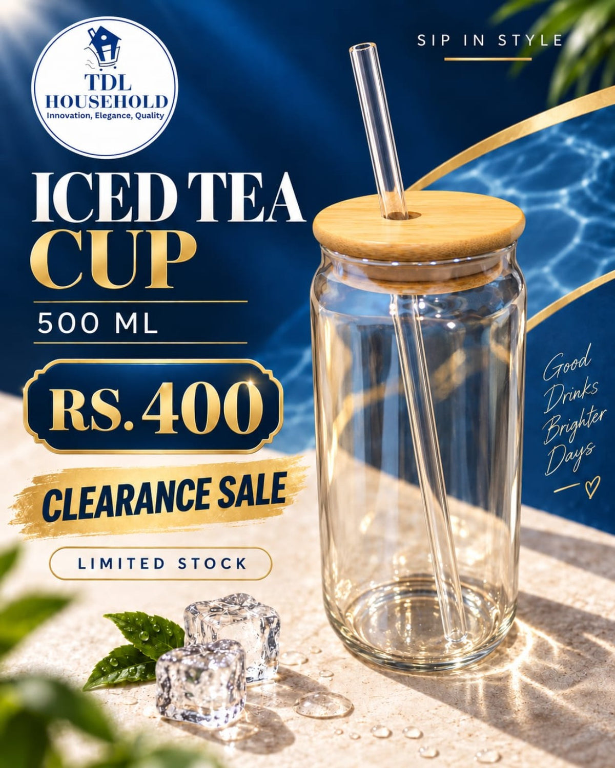 Iced Tea Cup Model 09 500 ml clear