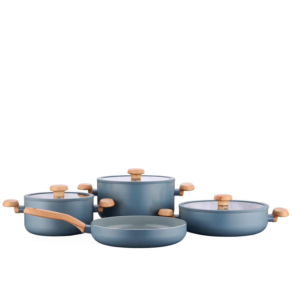 Korkmaz A3851 Mia Sera 7-Piece Cookware Set – Minta | Ceramic Non-Stick & Induction Compatible