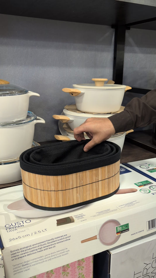 Premium Bamboo Insulated Roti Basket with Fabric Lining – Heat Retaining Bread Storage Box