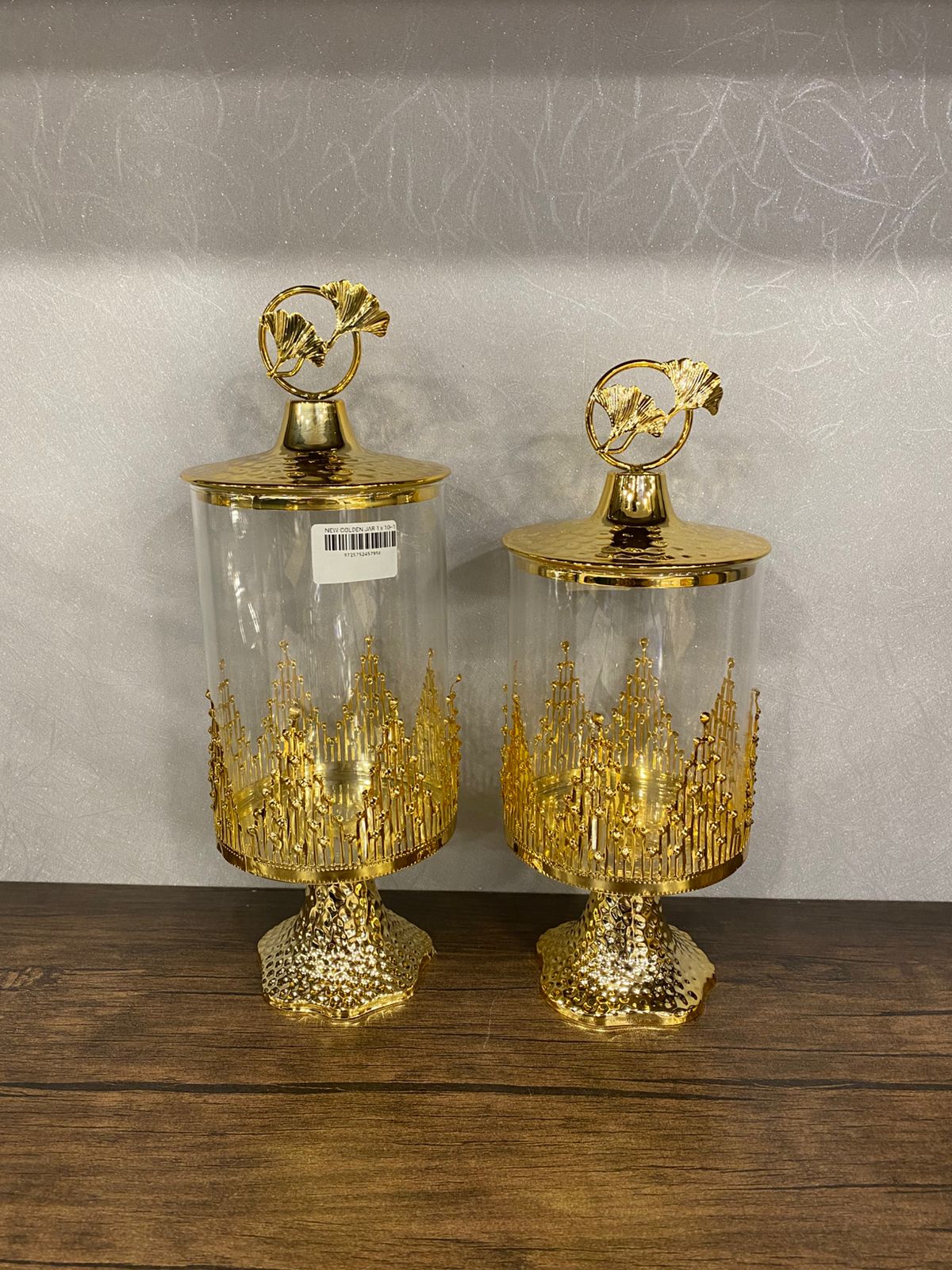 Luxury Gold Decorative Glass Jar with Lid – 2 Designs | 2 Sizes Available - TDL HOUSEHOLD