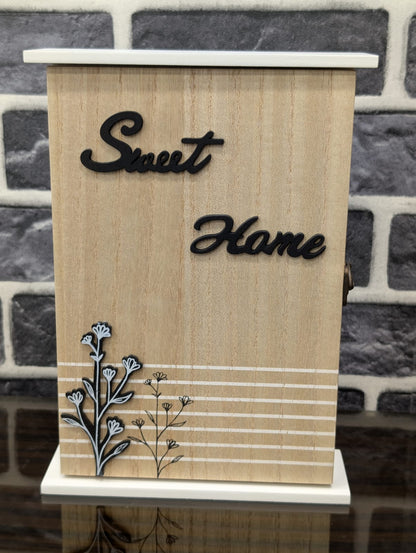 Wooden Home Key Holder Box – Decorative Wall-Mounted Key Cabinet