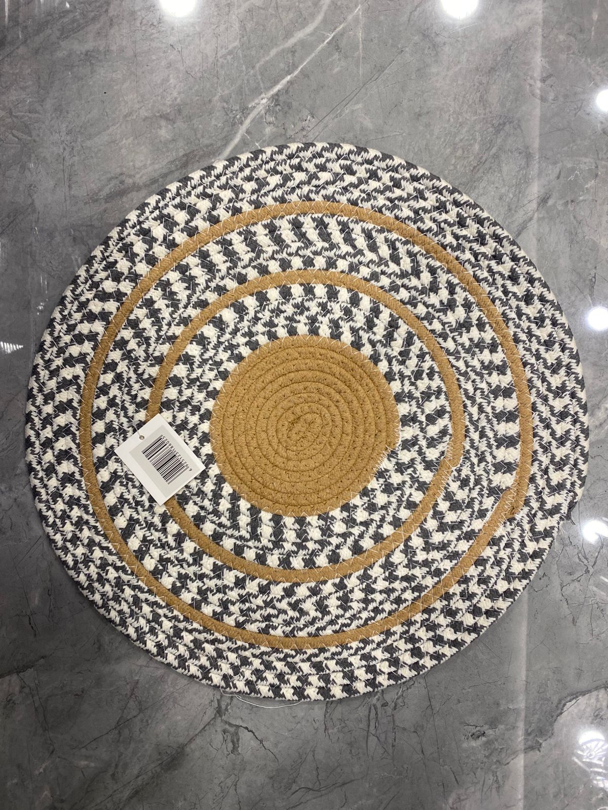 Handwoven Natural Fiber Round Table Placemat Set – Dual Tone Boho Design - TDL HOUSEHOLD
