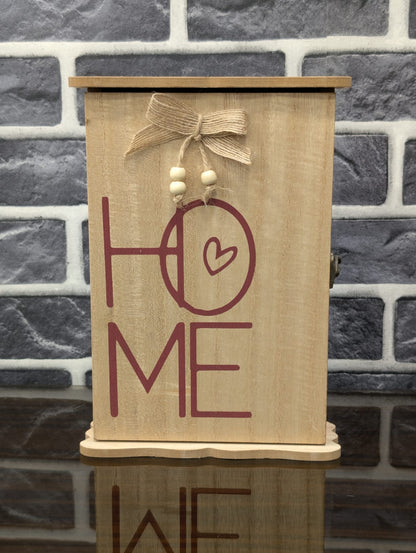 Wooden Home Key Holder Box – Decorative Wall-Mounted Key Cabinet