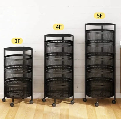 Vegetable Round Storage Trolly 4 step