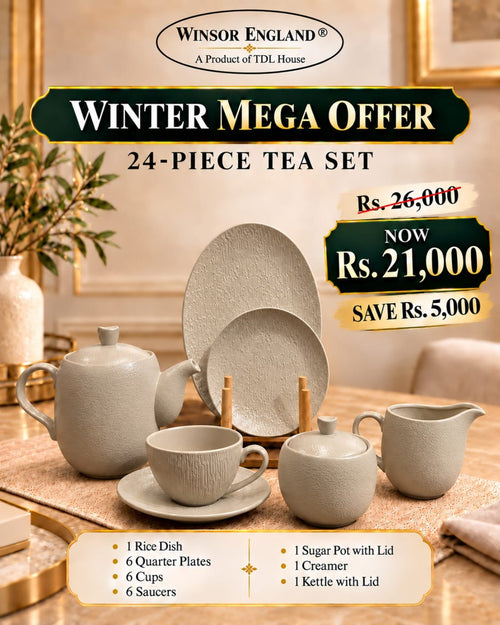 Winsor England 24-piece tea set, Winter Mega Offer Rs. 21,000